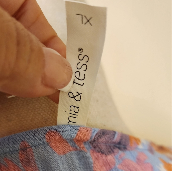 Mia & Tess Light Blue Floral Wrap Maxi Dress size XL - Picture 4 of 10